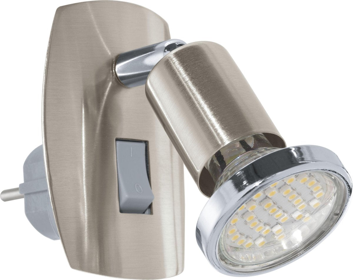 Eglo mini 4 - lámpara de enchufe - 1 luz - níquel mate, cromo