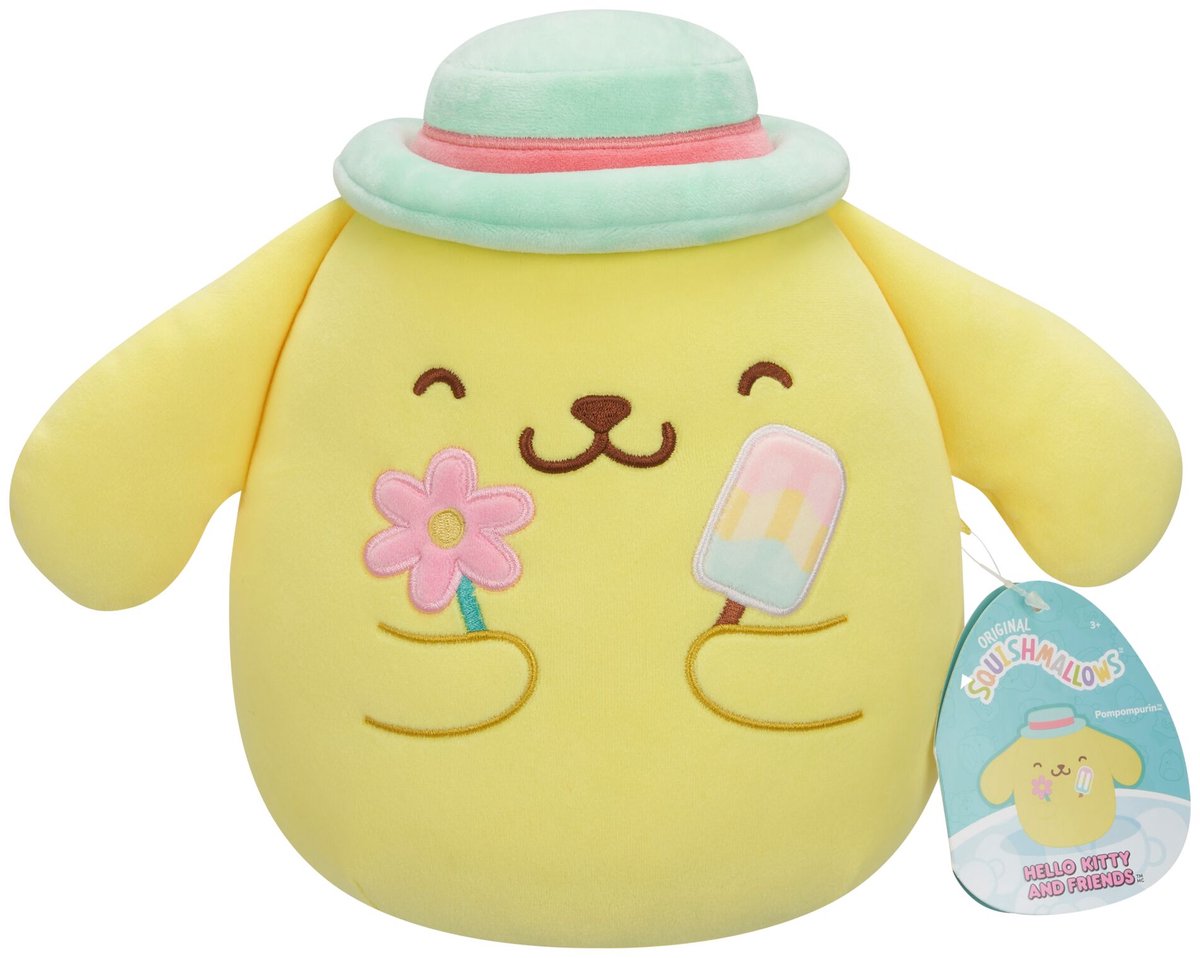 Squishmallows Jazwares - Hello Kitty e amici - Cogli l'attimo ghiacciolo pompompurin - Peluche 20 cm