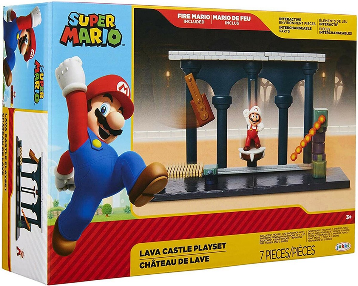 Jakks Nintendo Set da gioco Castello di lava da 6,35 cm