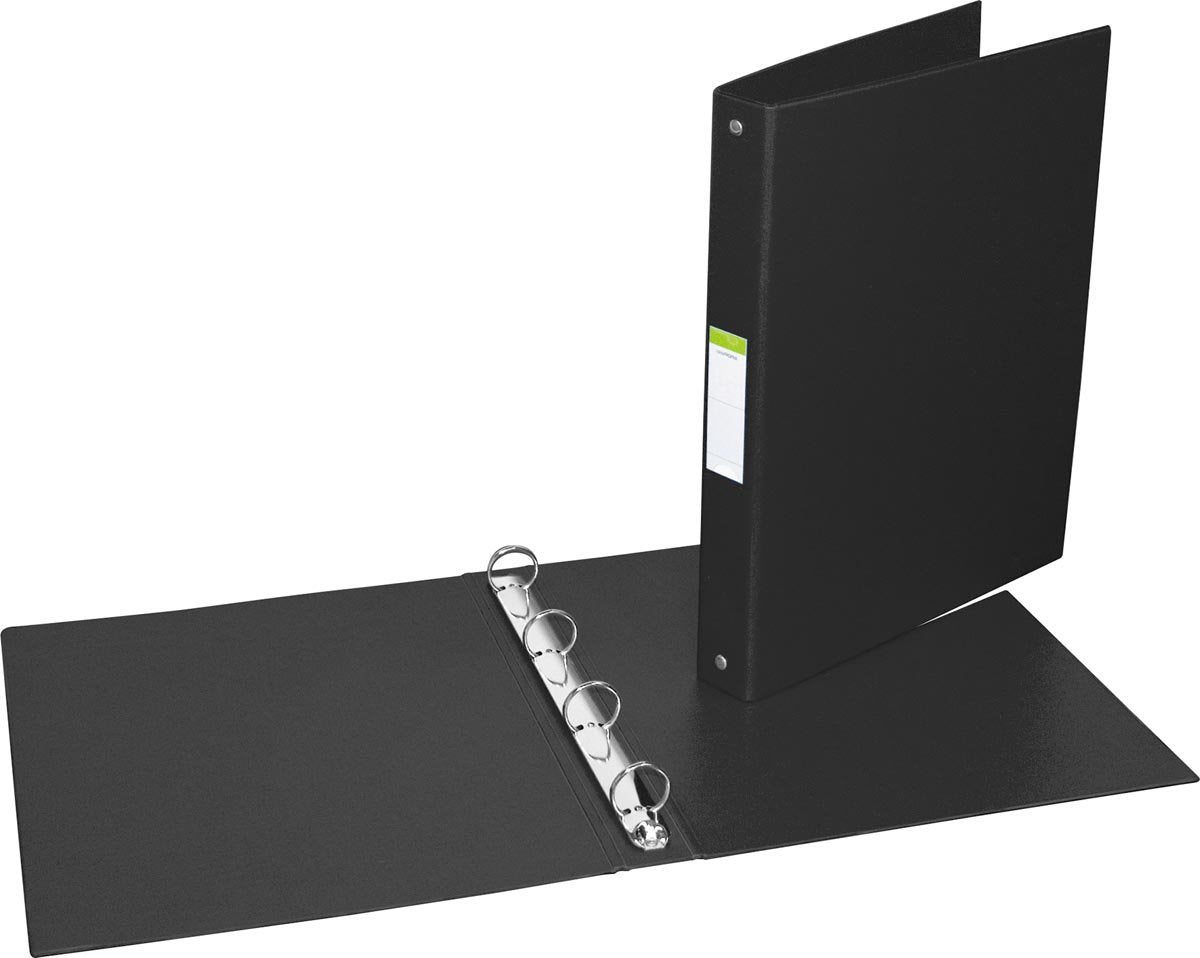 Aurora ringmap voor formaat a4 4 ringen van 25 mm uit pvc zwart