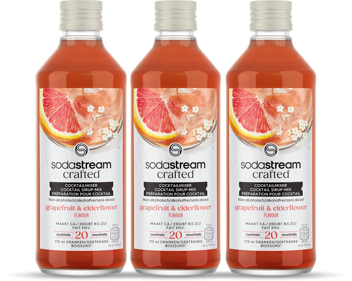 Sodastream crafted mixers elderflower grapefruit siroop - 3 pack