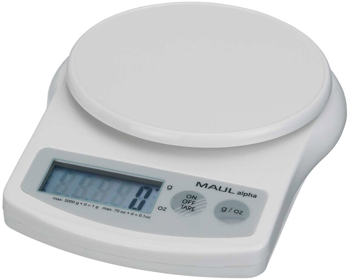 Bilancia Maul Alpha Letter 5 kg - bianca - plastica - 1 pezzo - 18,8 x 14,1 x 3,7 cm -