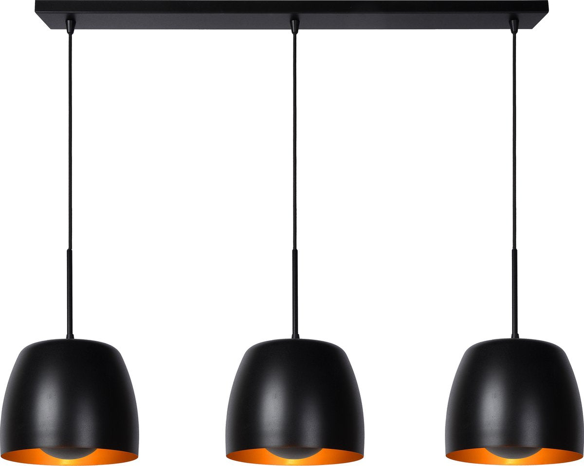Lucide nolan - lampada a sospensione - 3xe27 - nero