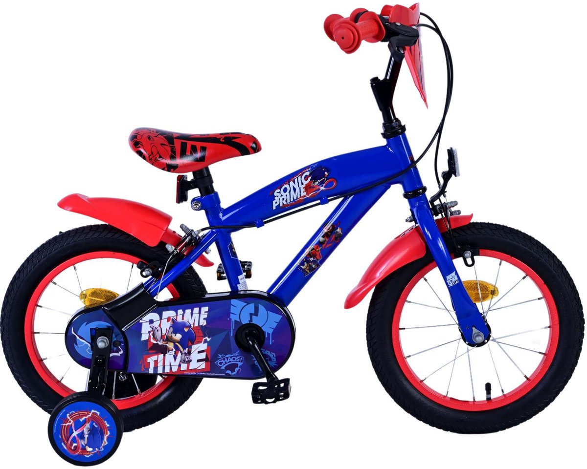 Sonic Prime Prime Children's Bike Boys Boys da 14 pollici Blue Red Due Hand Freen