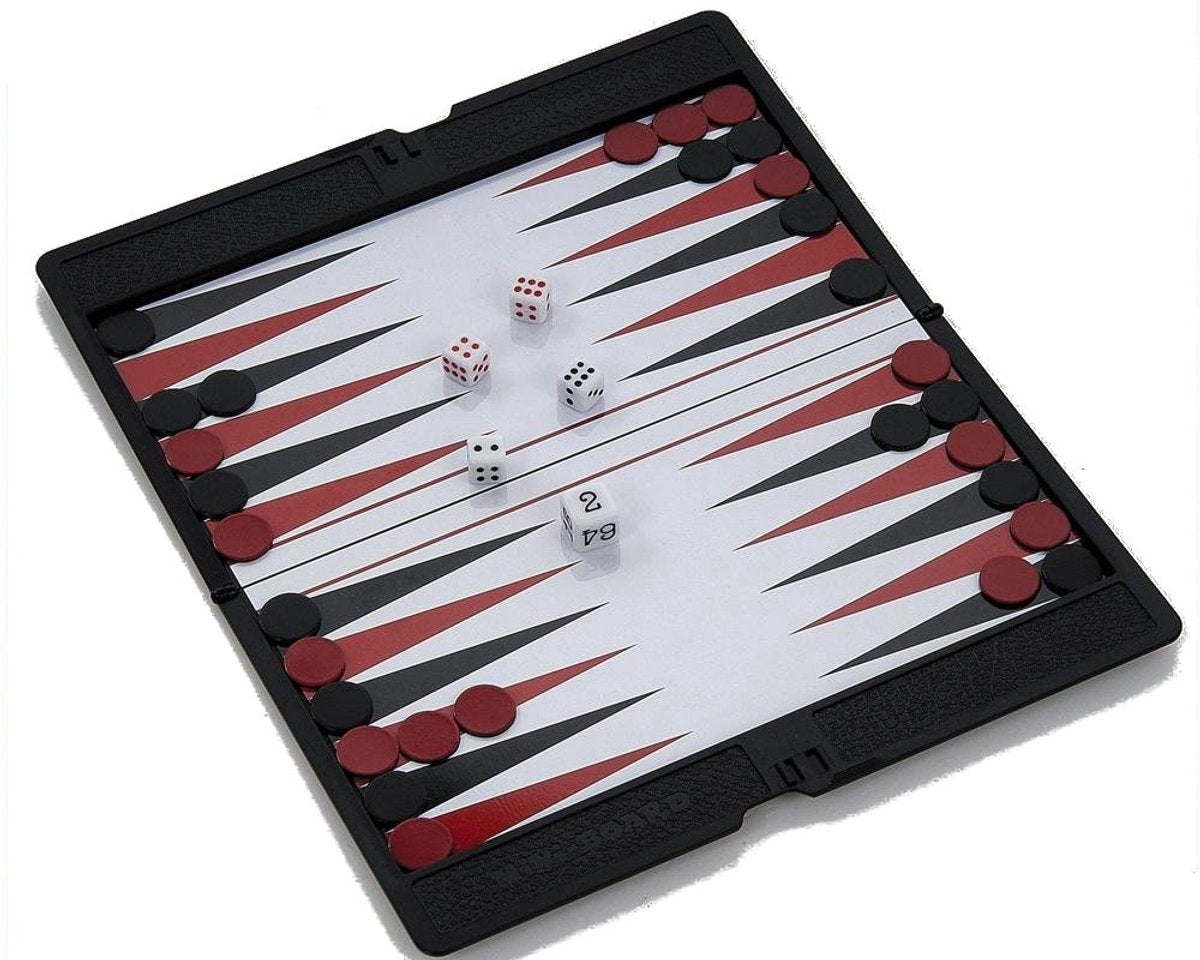 Philos hot sports + juguetes backgammon juego de viaje estuche magnético 17x10cm tamaño viaje.