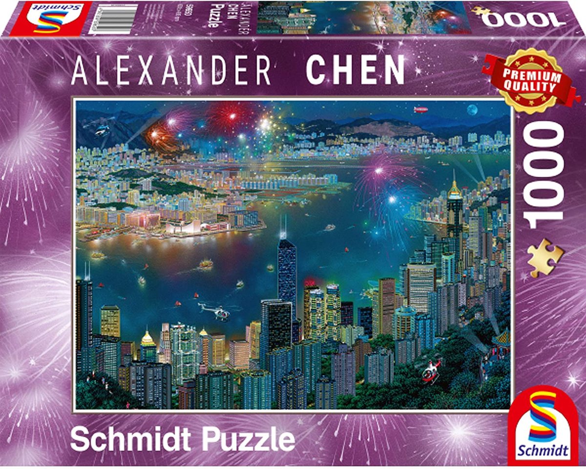 Fuochi d'artificio Schmidt su Hong Kong, puzzle da 1000 pezzi