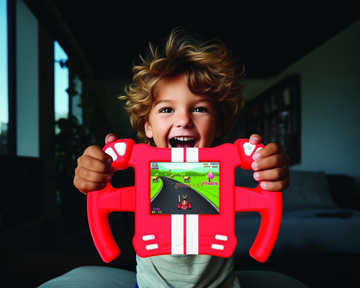 Lexibook racing game console met kleuren lcd-scherm 2.8' including 30 games en gesture bediening