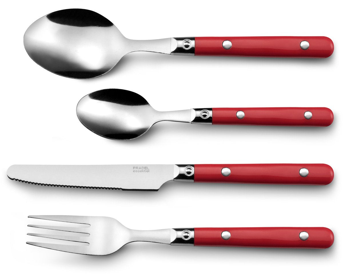 Set posate Amefa saxo rosso bicolore 16 pezzi (25 cm)