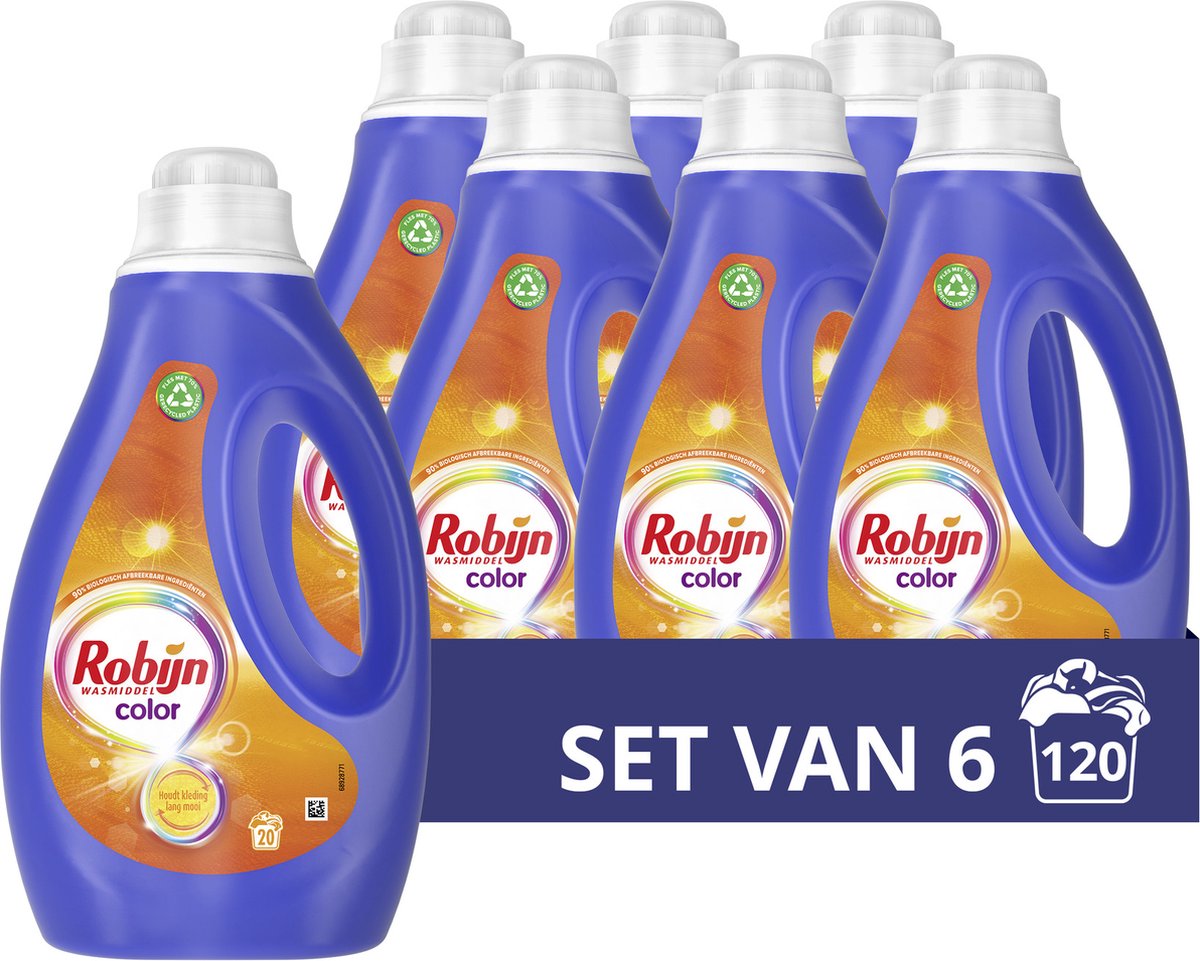 Detergente líquido Robijn - color - 6 x 20 lavados