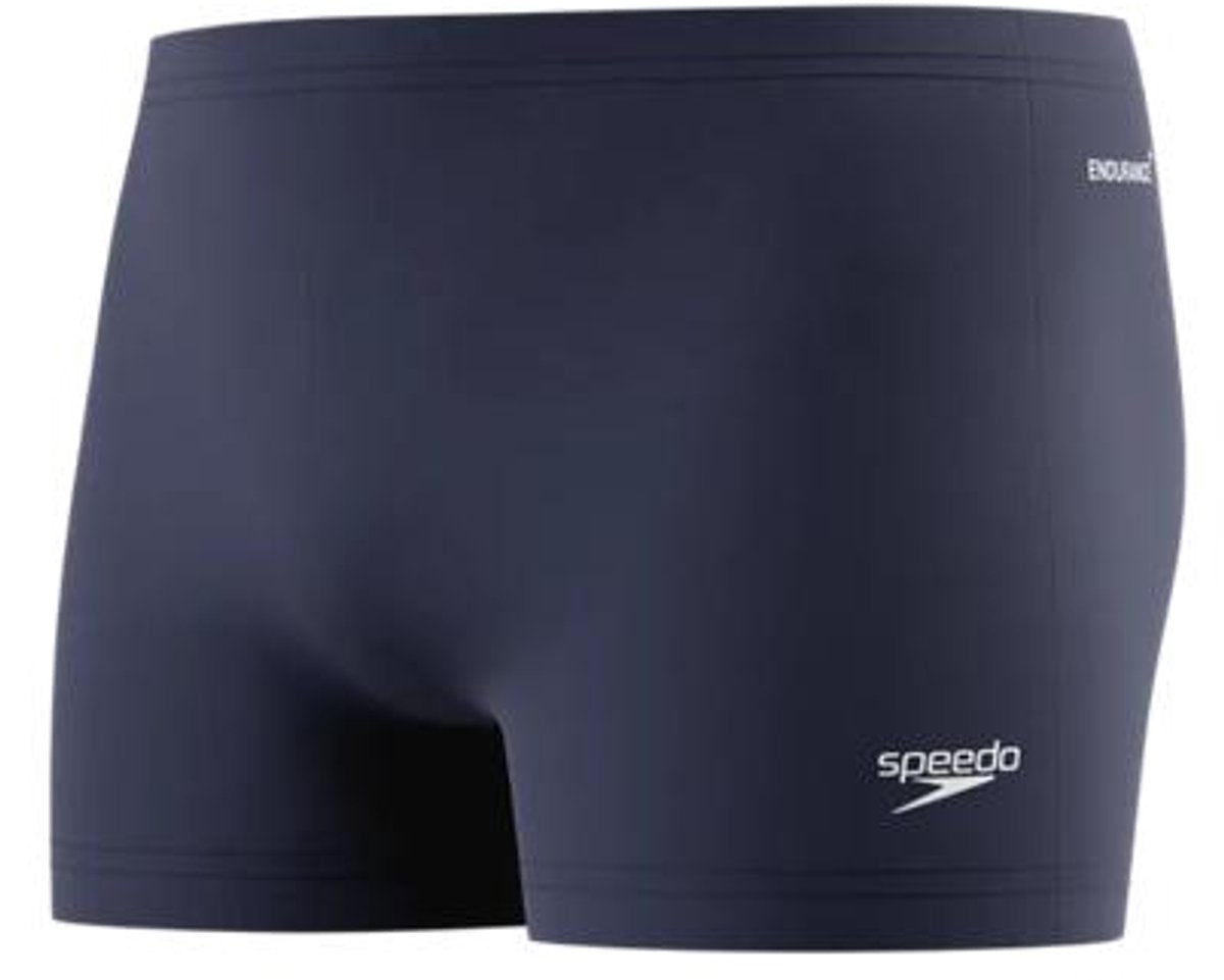 Speedo endurance+ logo aquashort heren - strakke zwemshort heren - chloorbestendige zwembroek mannen - kleurvaste sportzwembroek heren - marine wit - xs