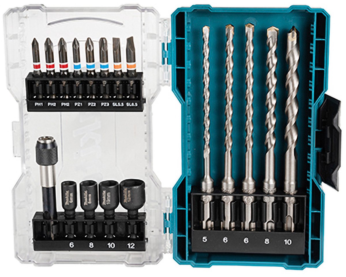 Accessori Makita e-07026 | caso bit e bit | sds-plus | 18 pezzi - e-07026