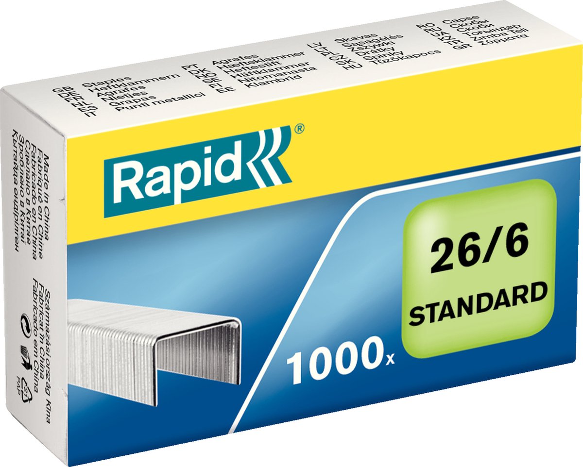 Galvanizado estándar rápido 26 6 grapas - 1000 grapas