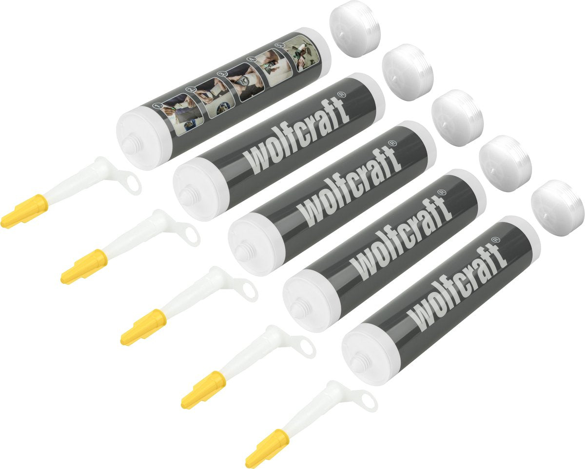 Wolfcraft - kit de tubo vacío - 5 piezas - patrón vacío para rejuntar baldosas con lechada - 4044100