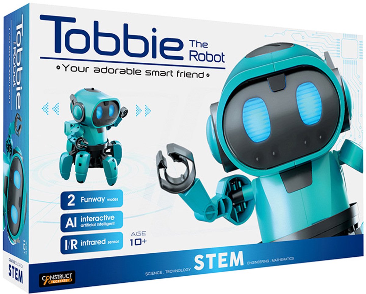 Construir y crear construir crear tobbie el robot azul - conjunto de experimentos - kit de construcción de robots - programable - robot ai