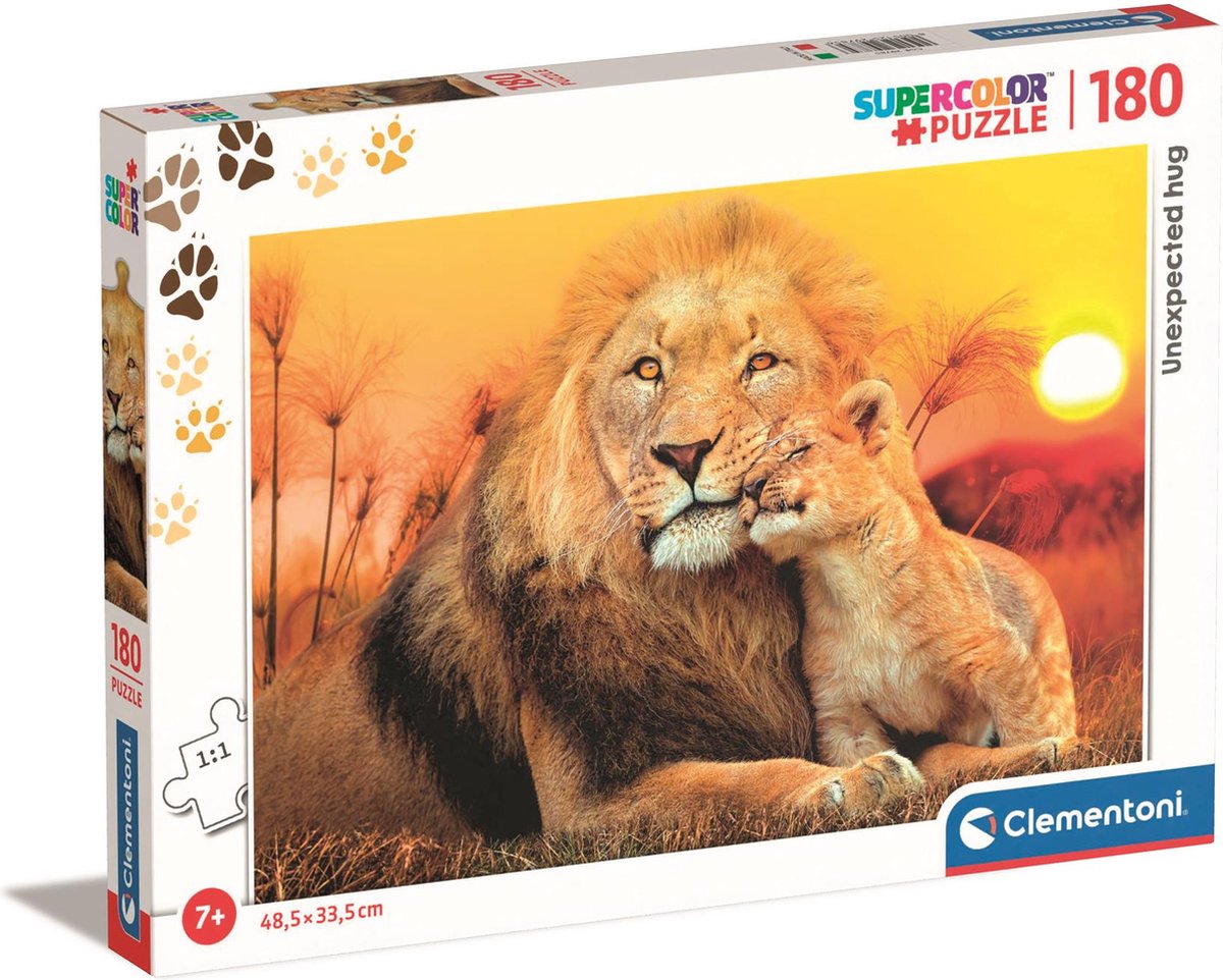 Clementoni Jigsaw Puzzle Super Color Abrazo inesperado, 180º.