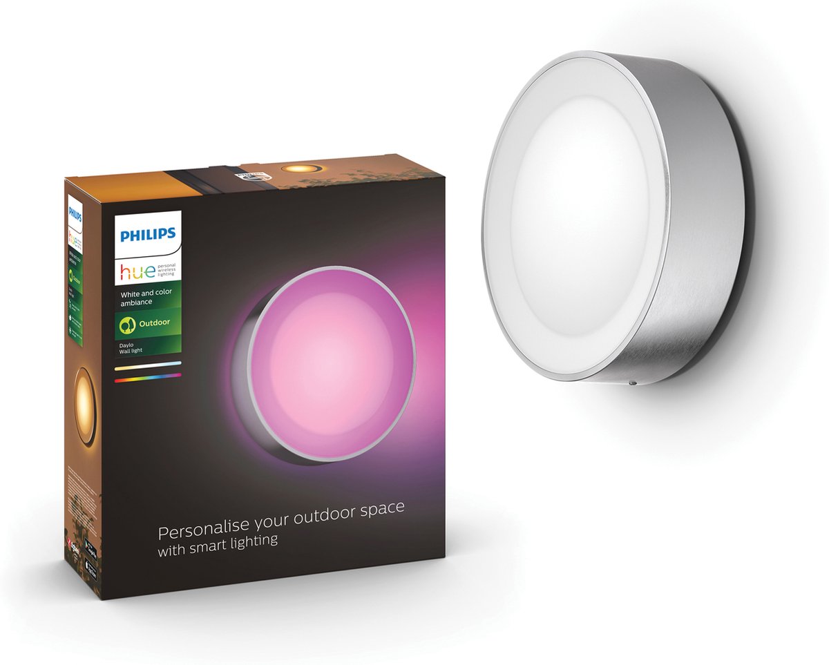 Lámpara de pared Philips Hue Daylo - luz blanca y de color - acero inoxidable
