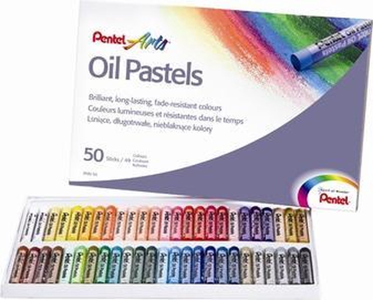 Juego de pasteles al óleo Pentel Arts de 50 piezas