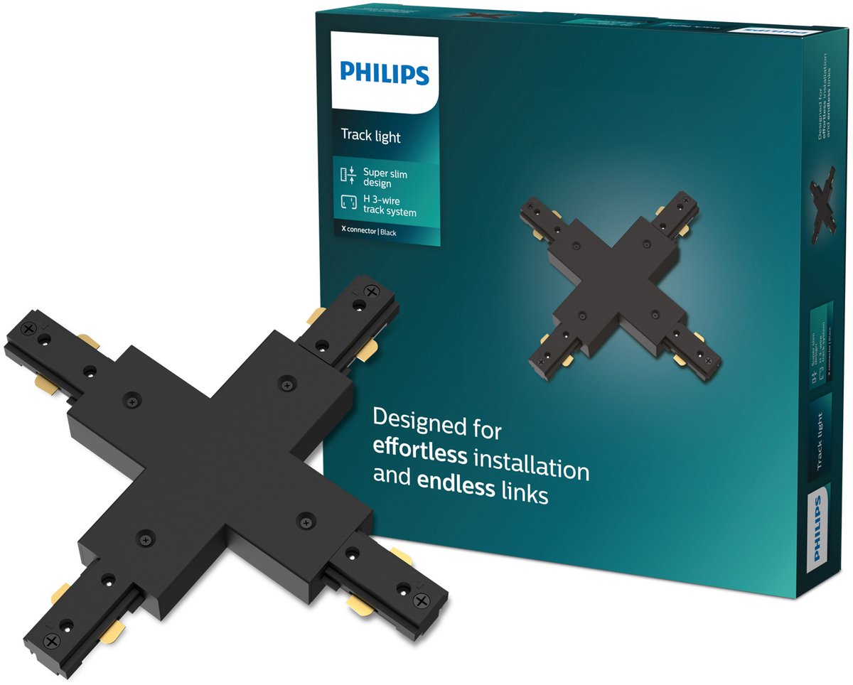 Philips led philips easylink - connector - x-vormige connector - zwart - railverlichting