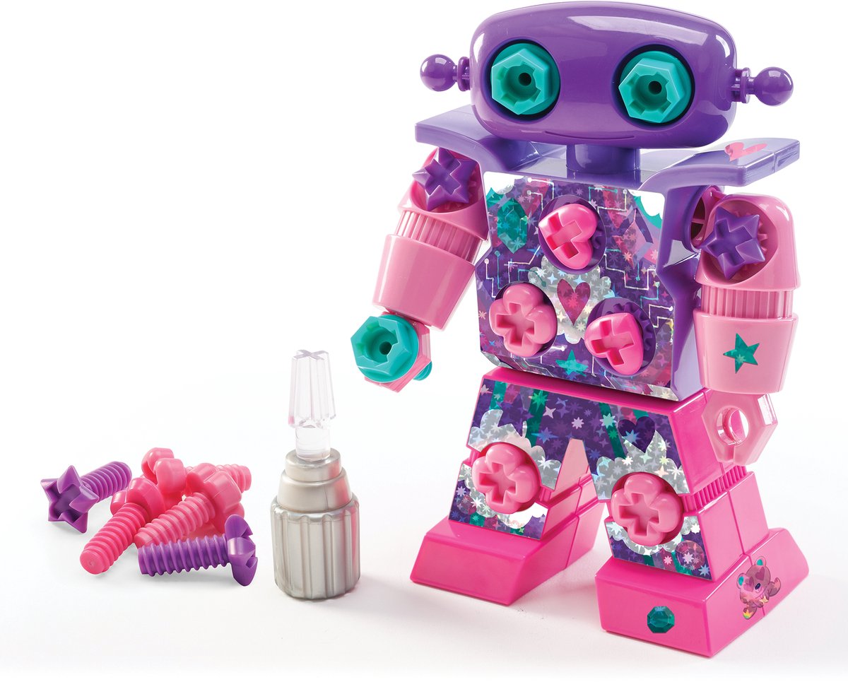 Progettazione di risorse didattiche drill® sparklebot® - robot per decorare il trapano - stelo - rosa - 3+