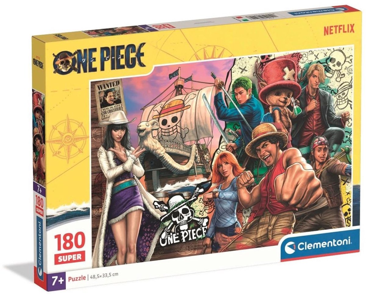 Clementoni one piece netflix puzzle 180 piezas - juegos de rompecabezas anime - juguetes educativos para niños, niñas y niños a partir de 7 años