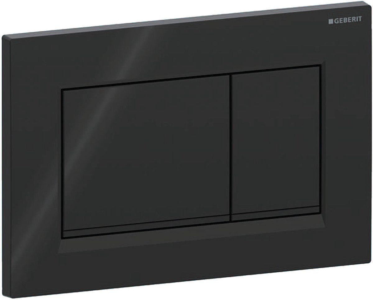 Placa de control Geberit sigma20 - 2 botones empotrados - botones rectangulares - negro negro mate negro