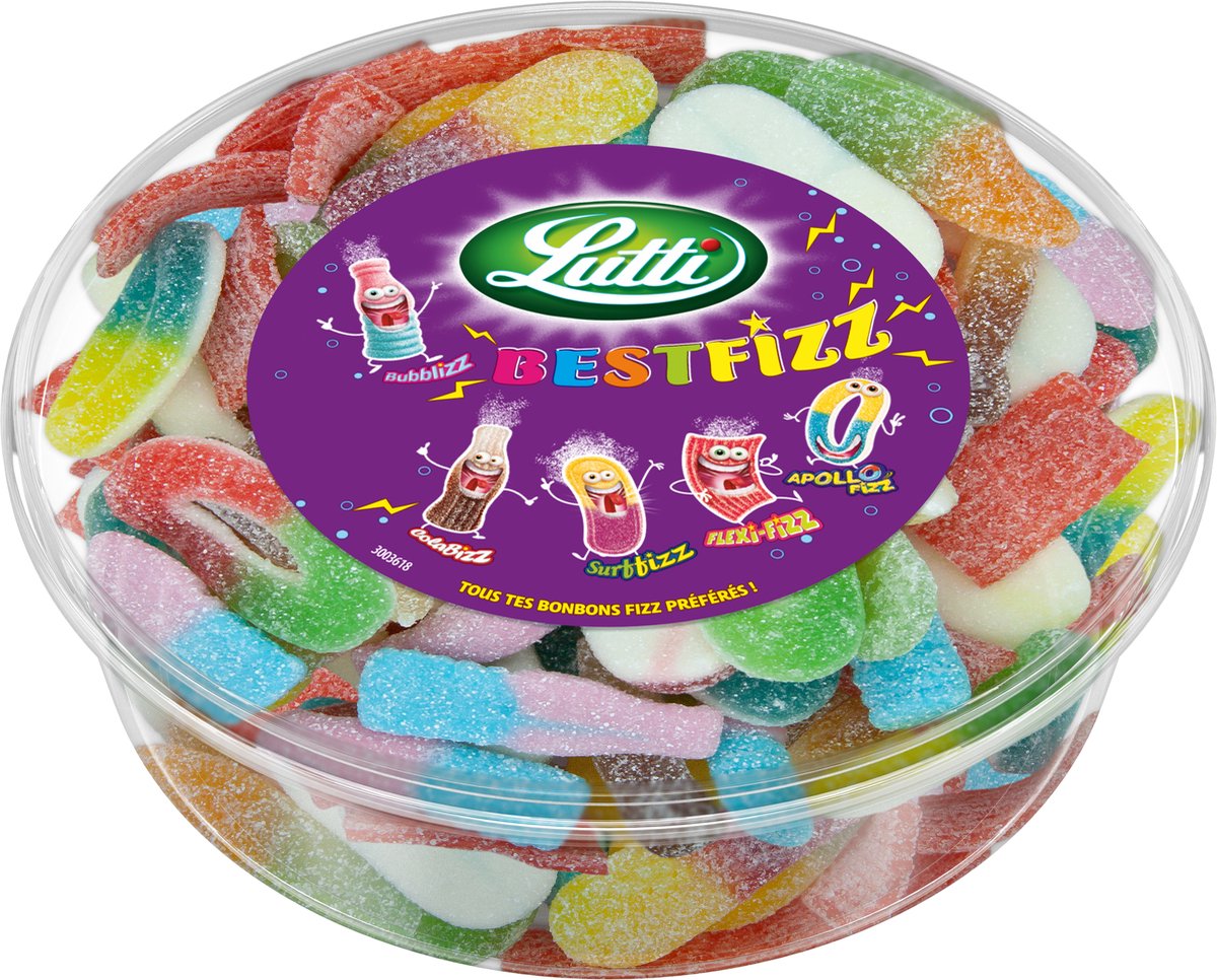 Lutti - best - fizz -sour sweets - tubo - 550gr