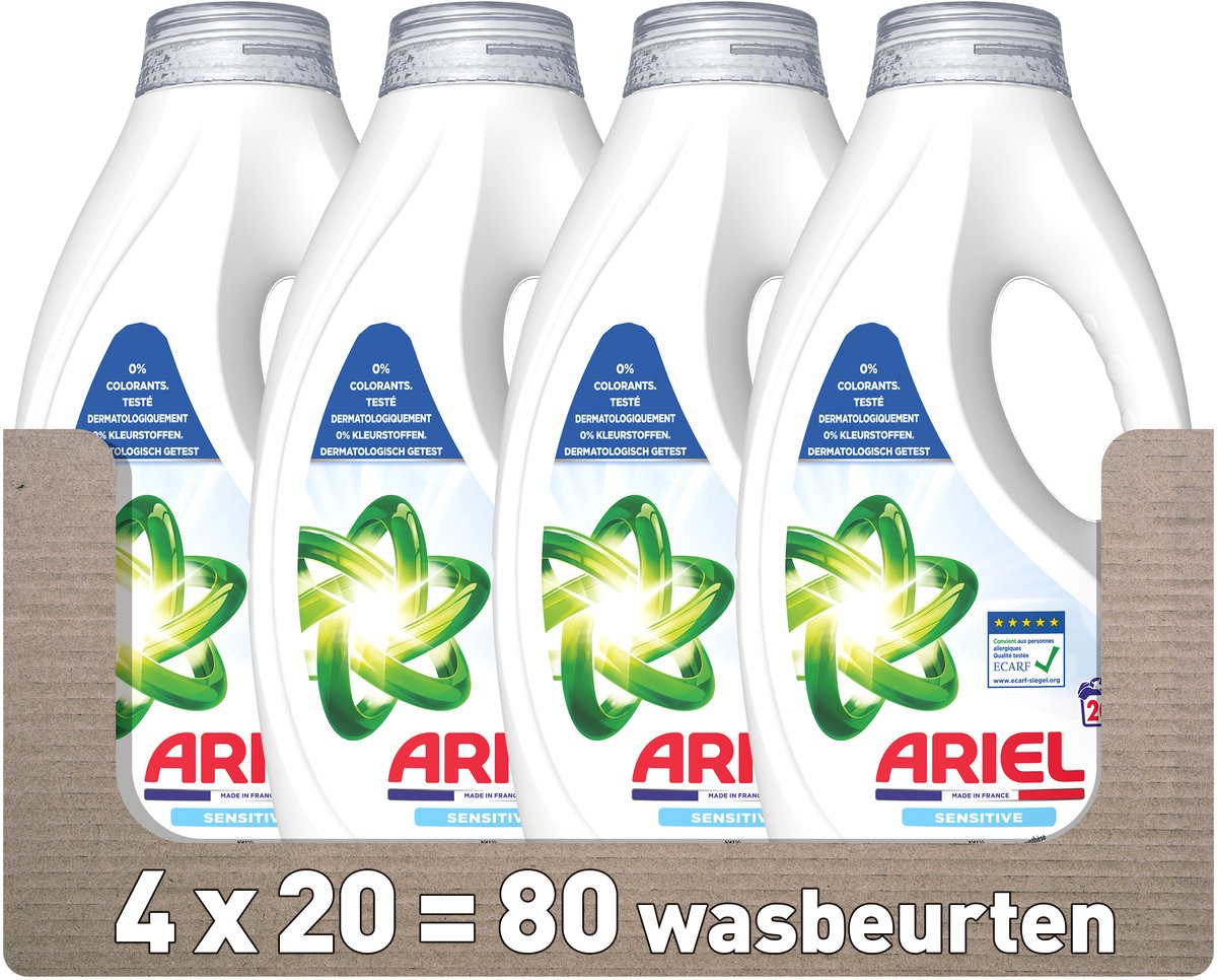 Ariel detergente líquido sensible - 4 x 20 lavados