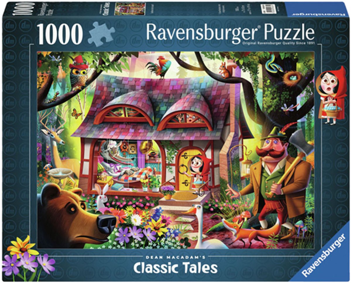 Il succo di ravensburger puzzle piccolo cappuccio rosso e de Wolf, 1000st.