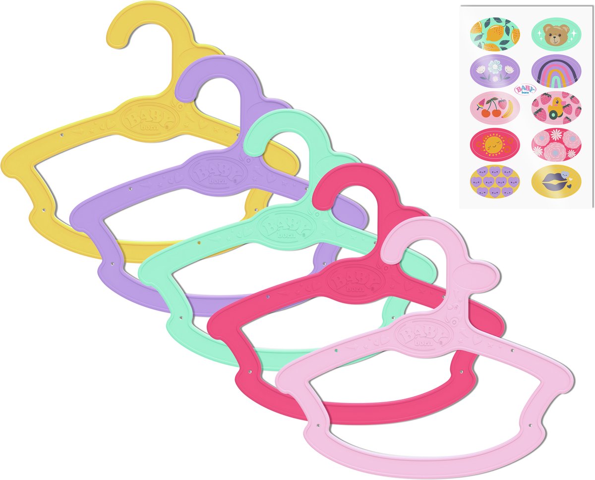 Baby Born - grucce per abiti - conf. da 5 - colori diversi - 43 cm