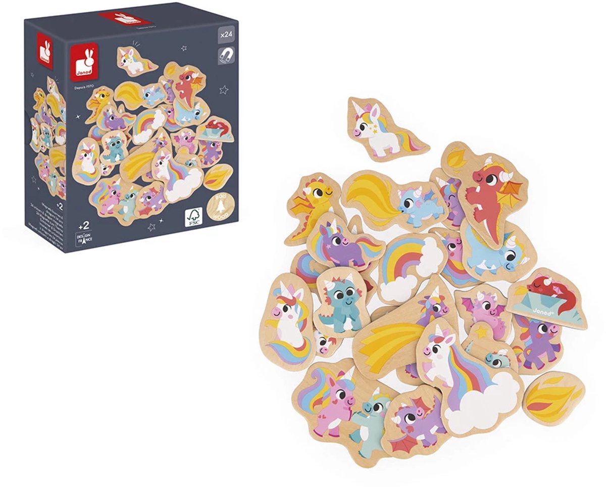 Janod - set magnetico - unicorni e draghi