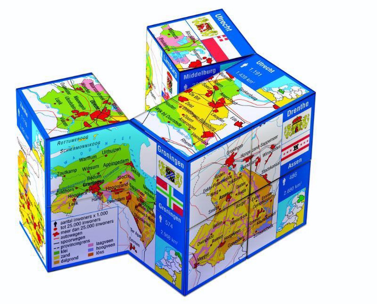 Libro de cubos Zoobookoo - Países Bajos - provincias