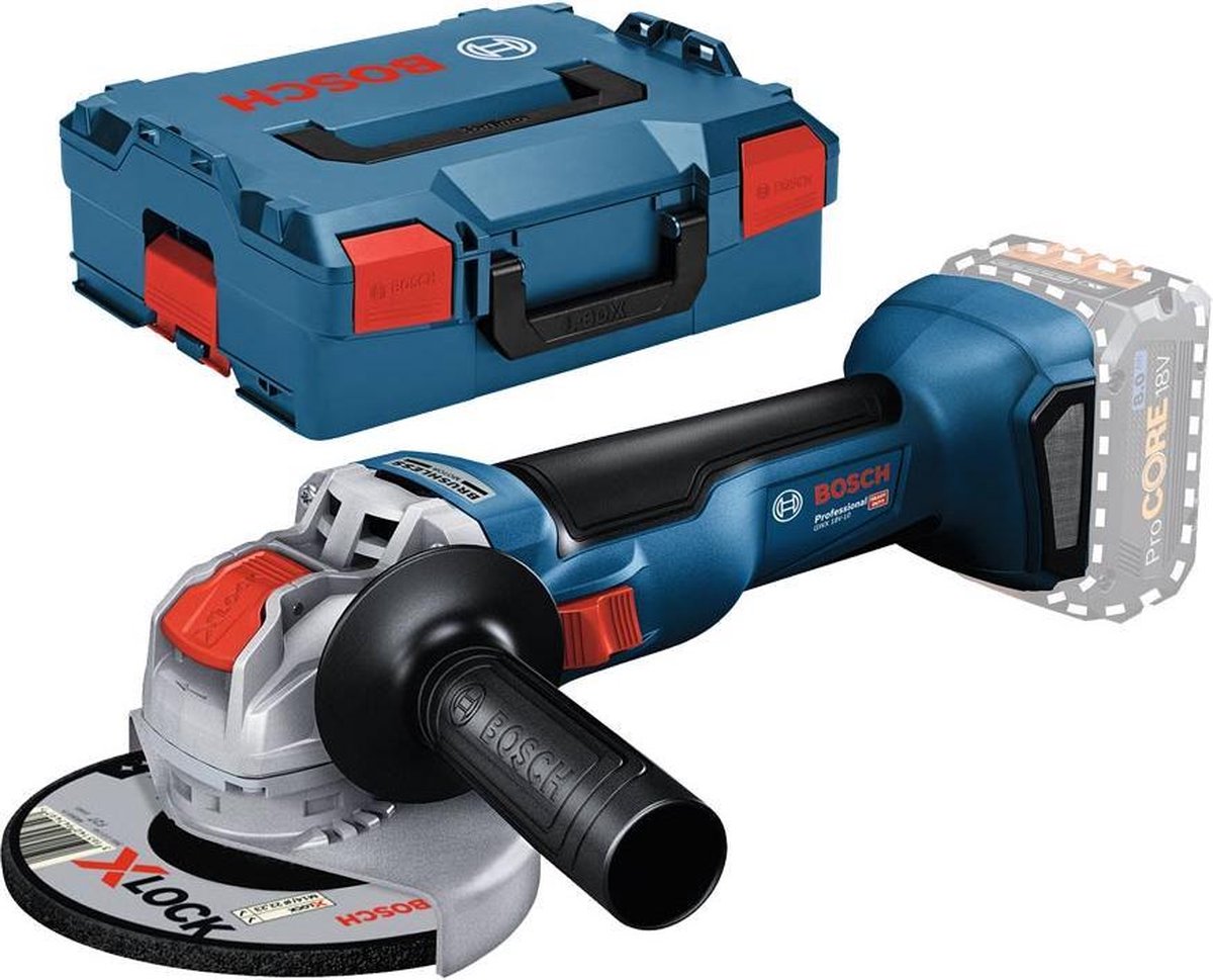 Bosch gwx 18v-10 Cuerpo de amoladora angular x-lock con batería de ion de litio de 18v en l-boxx - 125 mm - sin escobillas