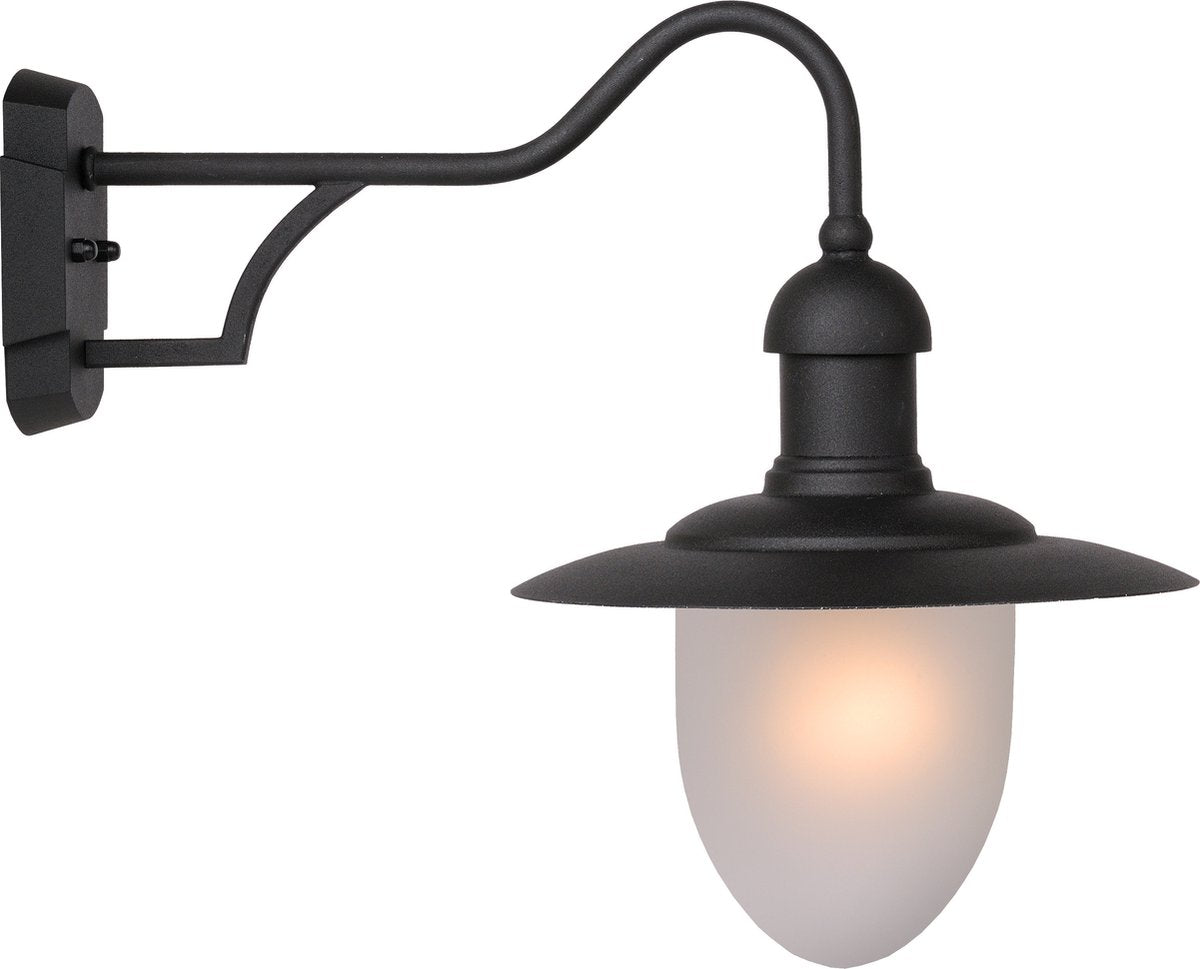 Lucide aruba - aplique interior exterior - ø 25 cm - 1xe27 - ip44 - negro