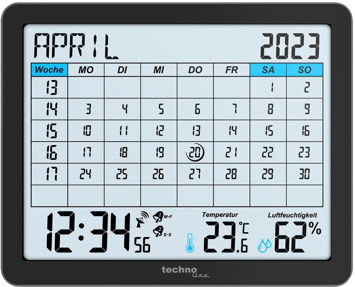 Calendario digitale Nexttime technoline wt 2600 172x139x21mm nero