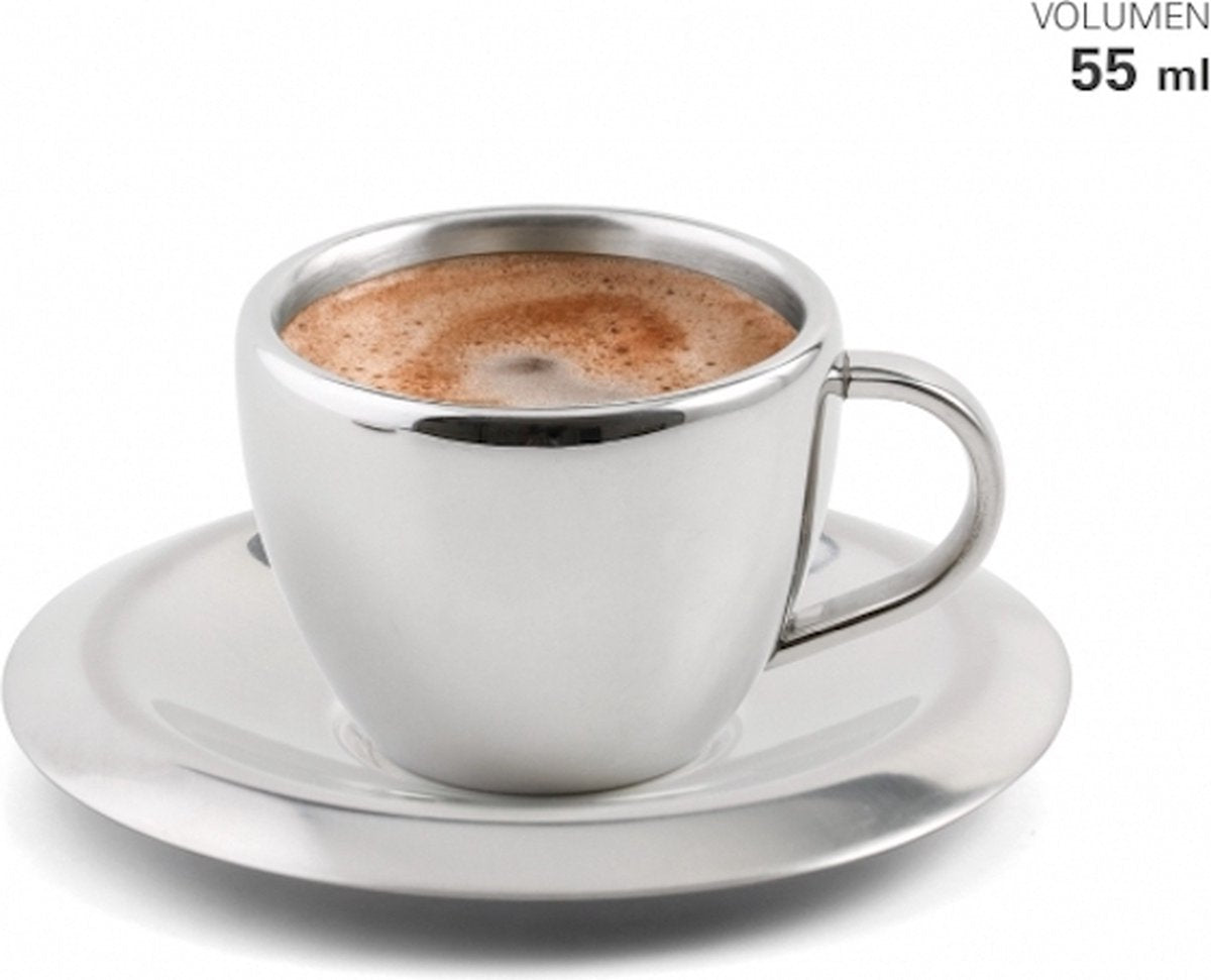 Karl weis - kop en schotel - espresso - rvs