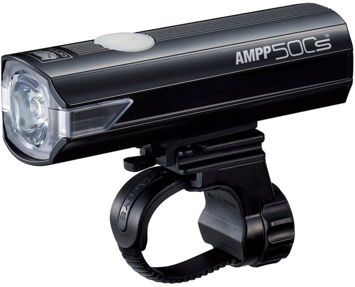 Luce frontale Cateye ampp500s - lumen: 500 - ricaricabile tramite USB - tecnologia lenti opticube - 5 modalità luce - nera