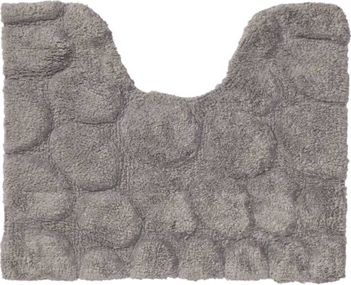 Tappetino WC ciottoli di foca 50x60 cm - cotone - grigio