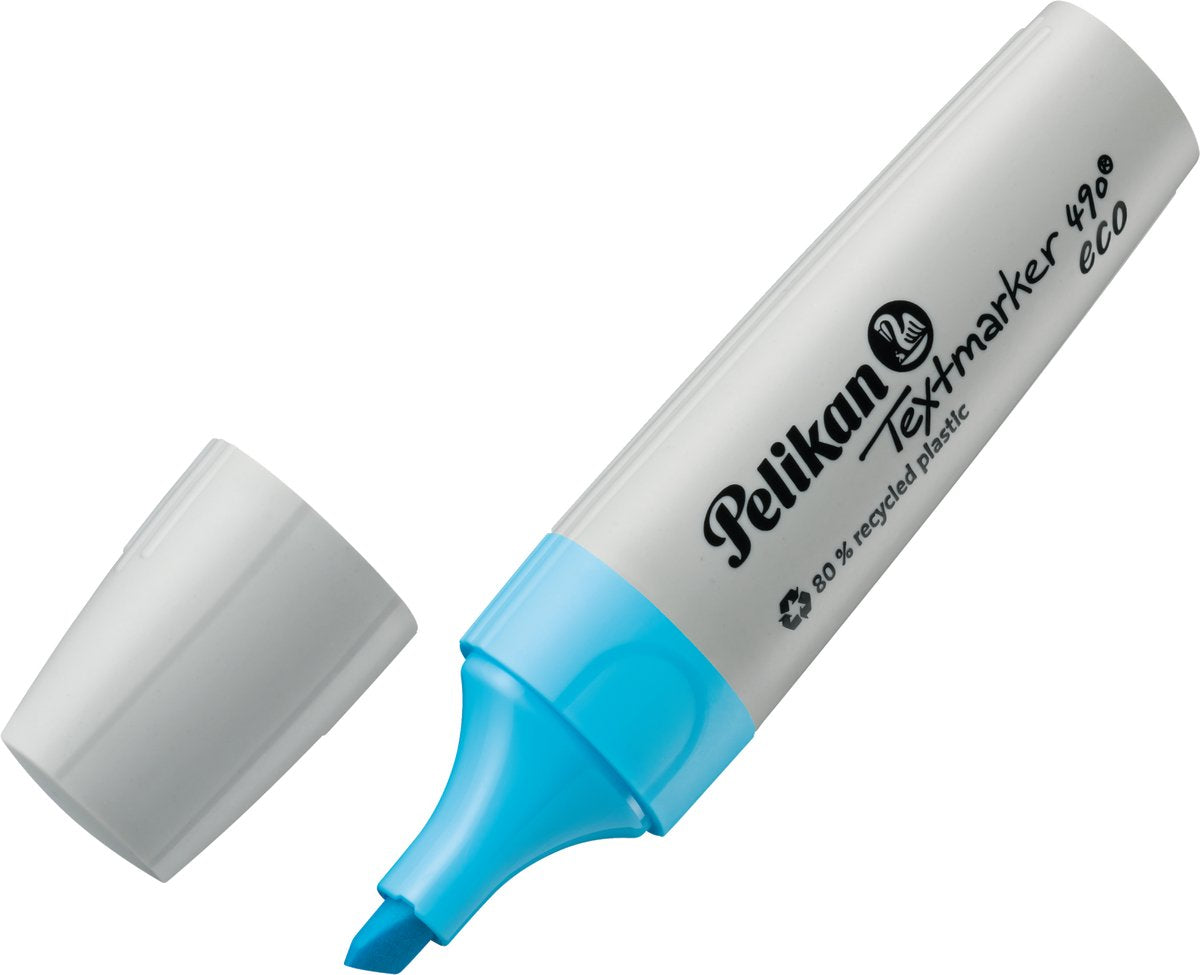 Pennarello Pelikan 490 - evidenziatore eco - blu - 10 pezzi