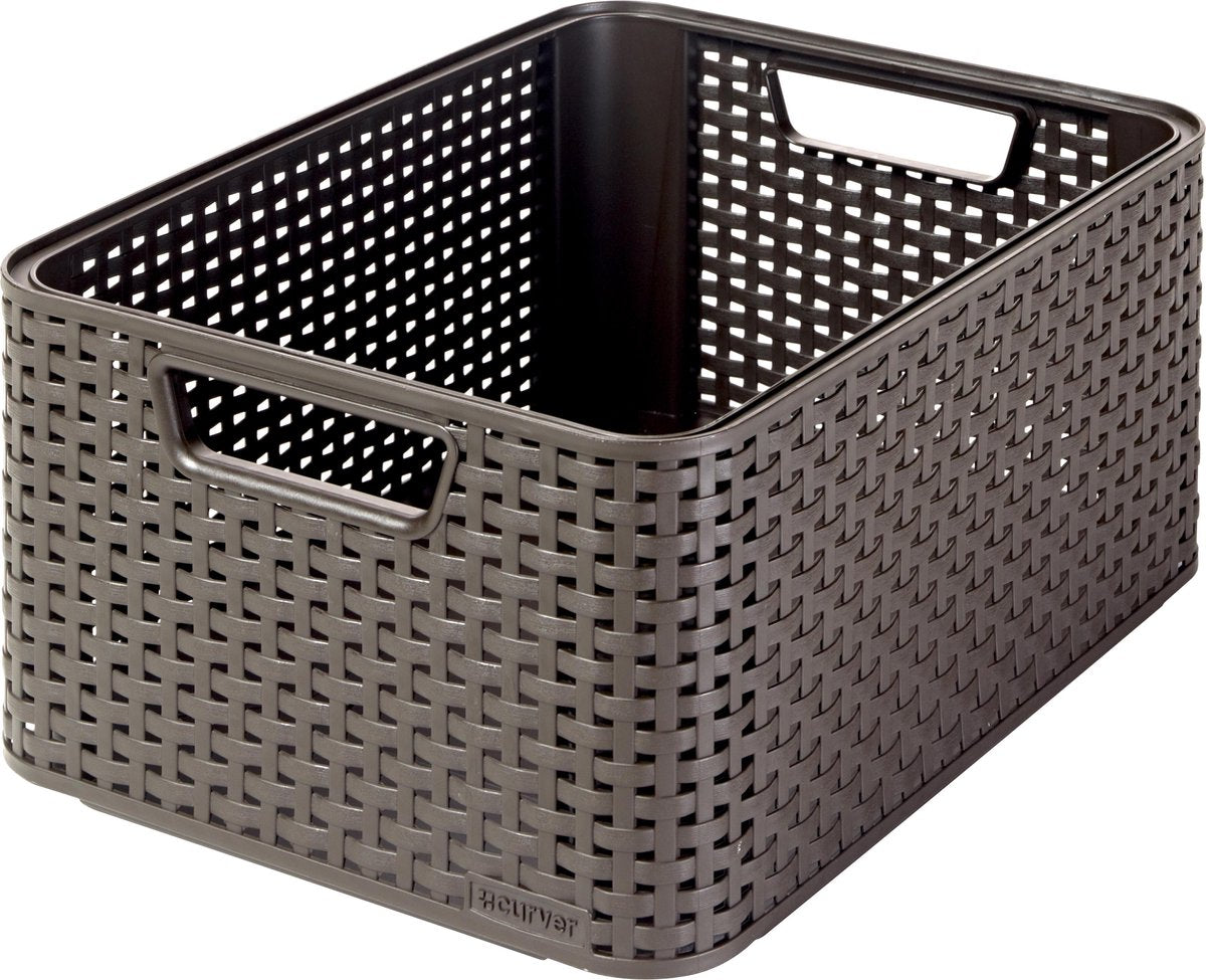 Curver - cesta estilo m - cesta de almacenamiento - marrón oscuro
