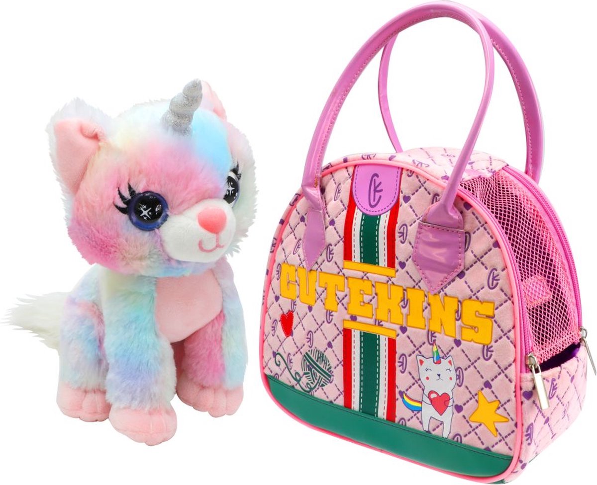 Braet regenboog kat in tasje - sparkle girlz.