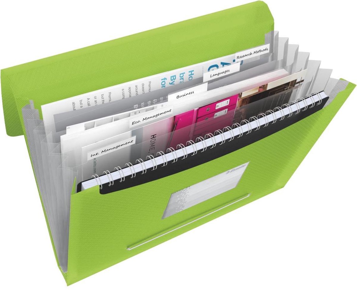 Carpeta de proyectos Esselte vivida a4 6 compartimentos pp verde
