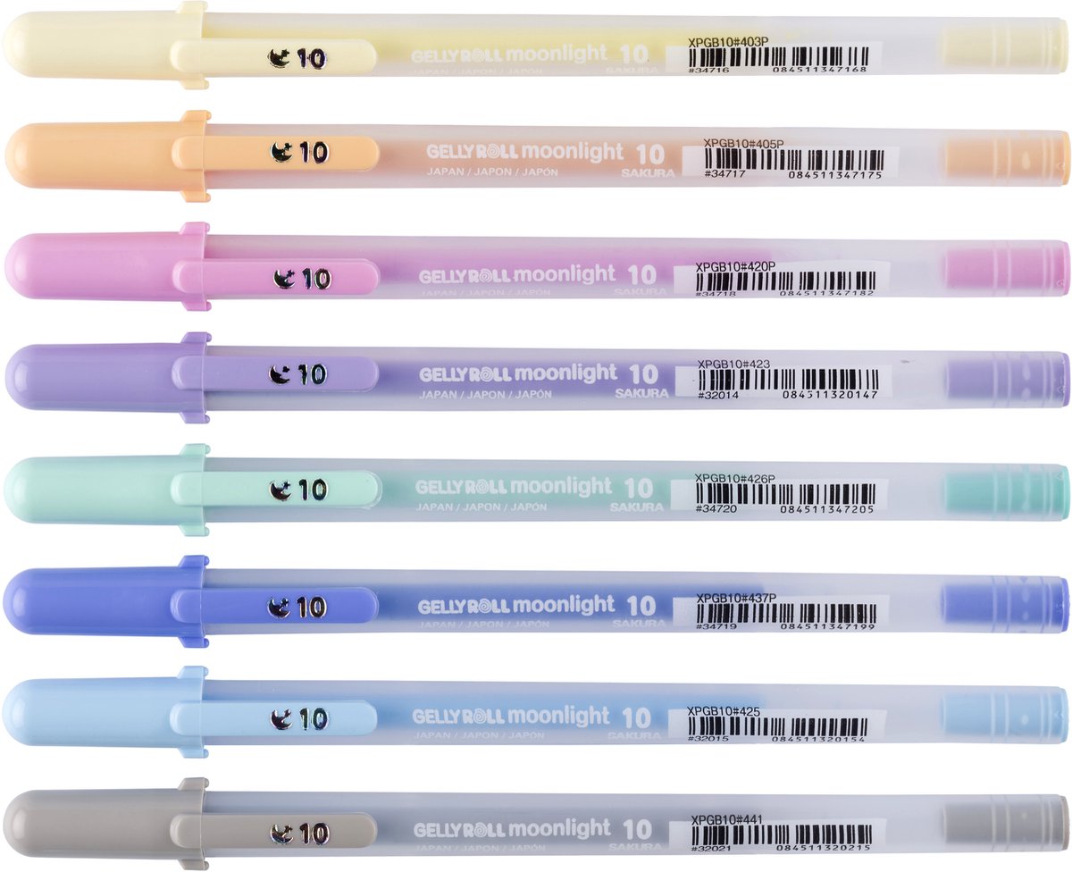 Sakura gelschrijver gelly roll moonlight 10 pastel set à 8 kleuren