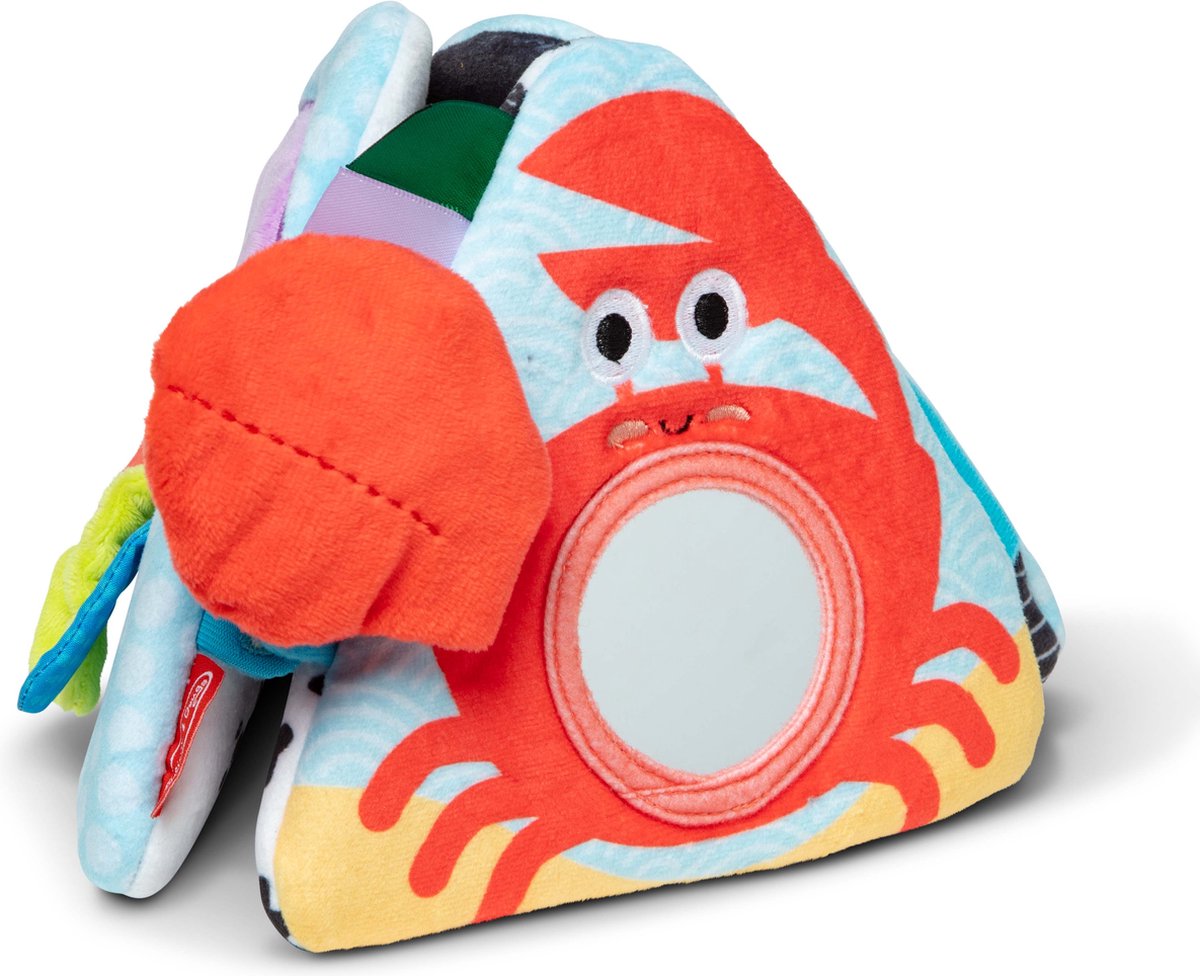 Melissa Doug - Triángulo de juguete para bebé con temática del océano, juguete sensorial suave con texturas, espejo, juguete de suelo para bebés recién nacidos de hasta 6 meses