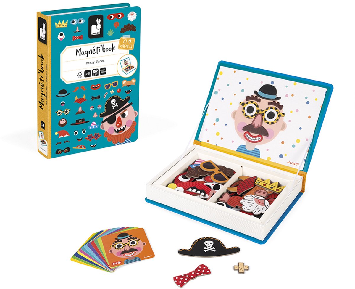 Janod - magnetibook - facce pazzesche ragazzi