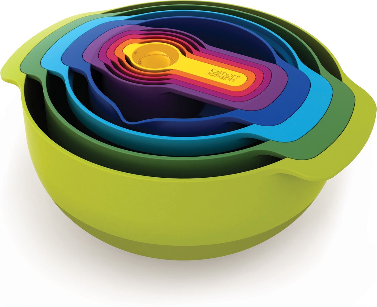 Joseph joseph nest 9 plus - meng-en-maatkommen - antislip - multikleur