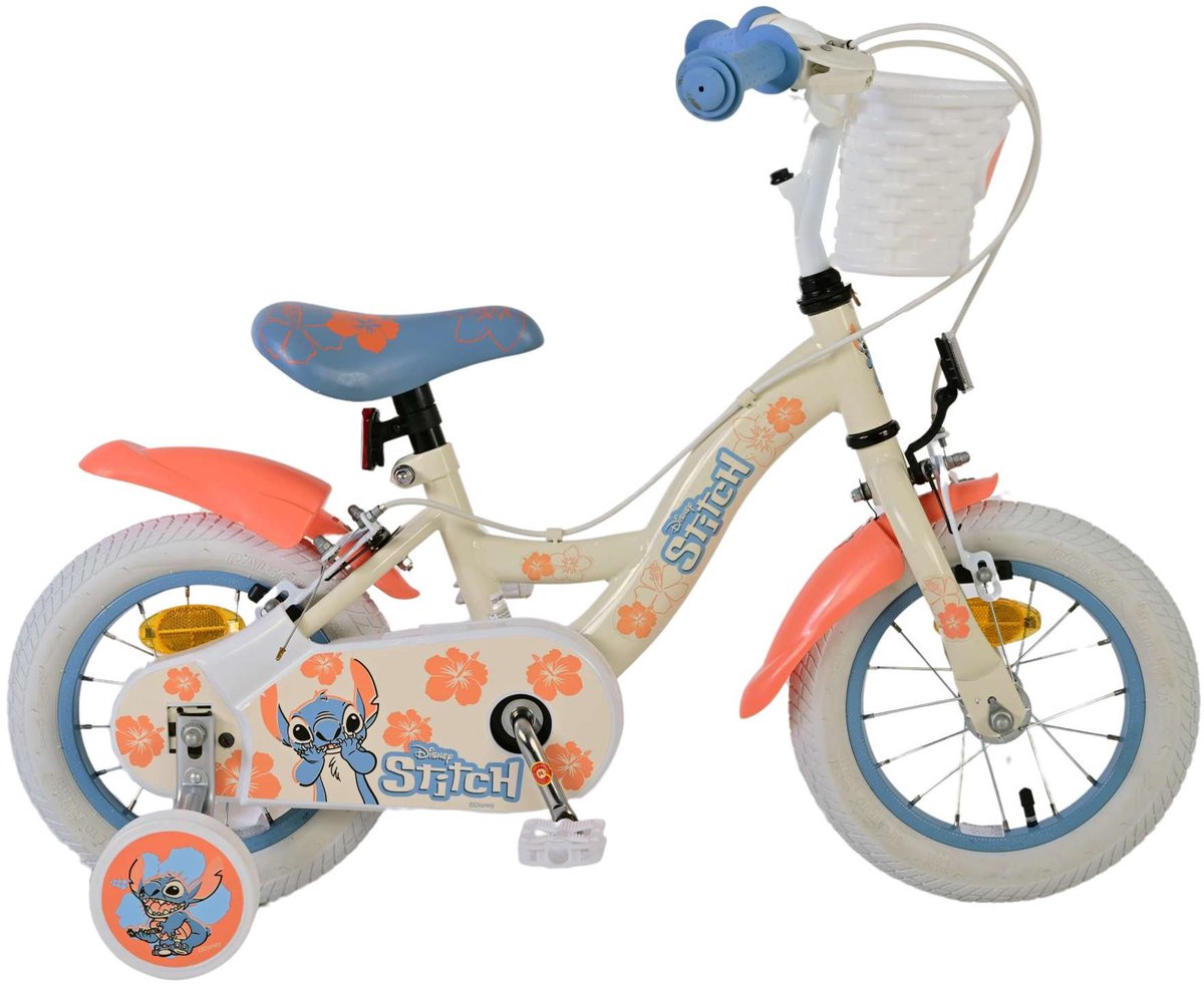 Puntada de puntada para bicicletas para niños niñas de 12 pulgadas de dos pulgadas crema de crema azul