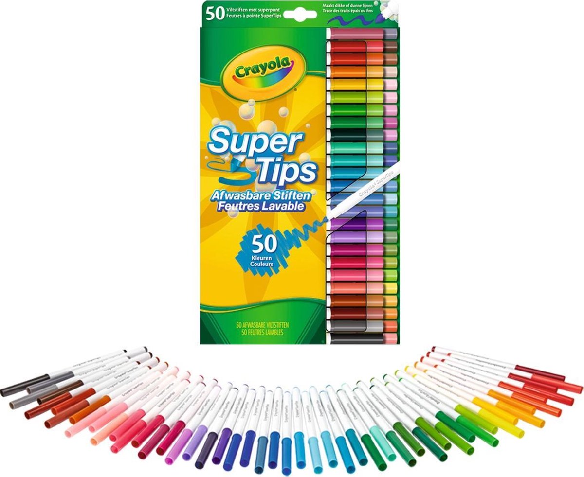 Crayola - super consigli - pennarelli - 50 pennarelli lavabili - per bambini