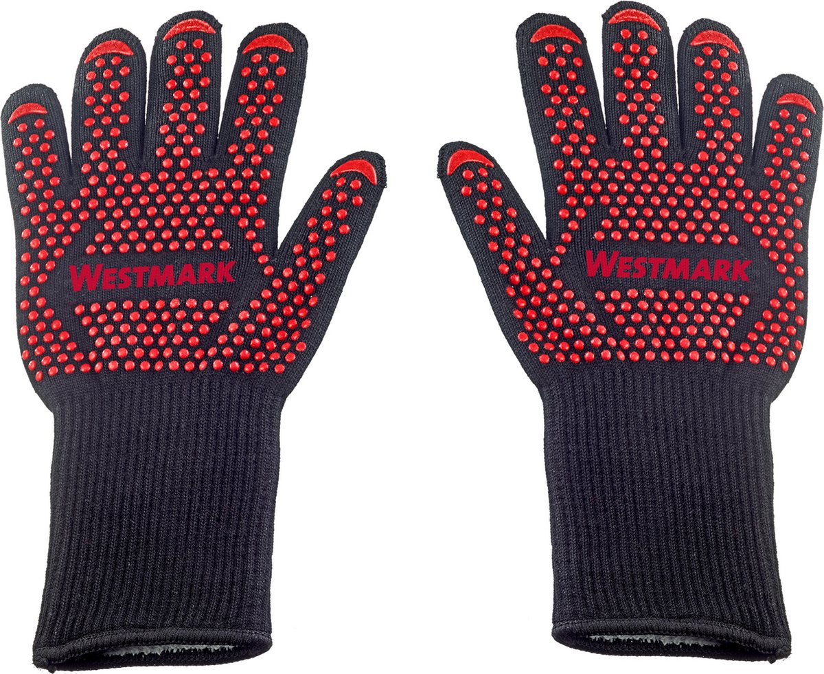 Guantes para barbacoa Westmark - guantes ignífugos para barbacoa, para trabajar de forma segura en la barbacoa, el horno o la chimenea - 325 x 190 x 30 mm, 2 piezas