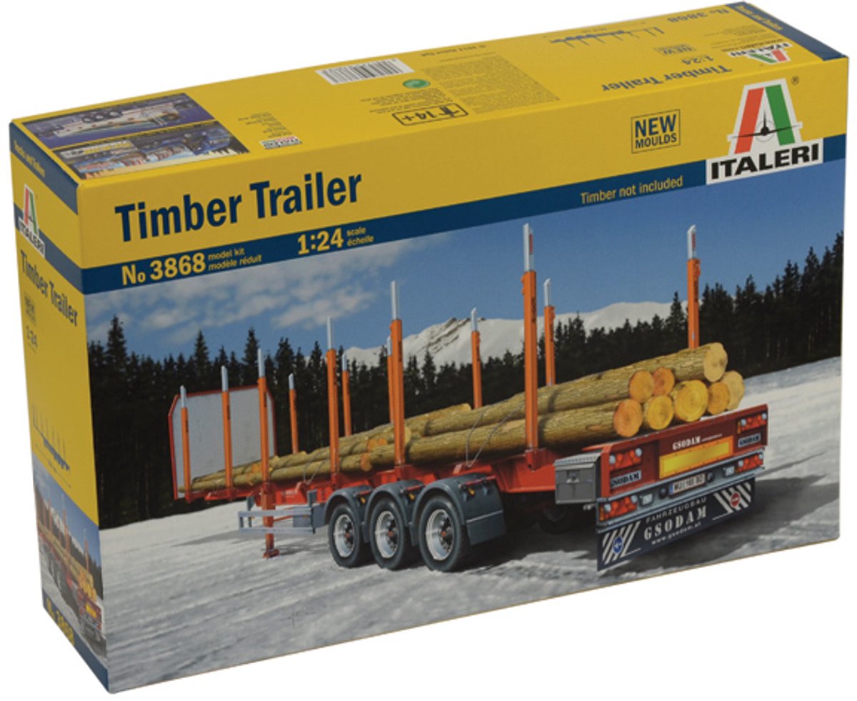 Remolque maderero Italeri - modelo de construcción para troncos de árboles y madera - escala 1:24