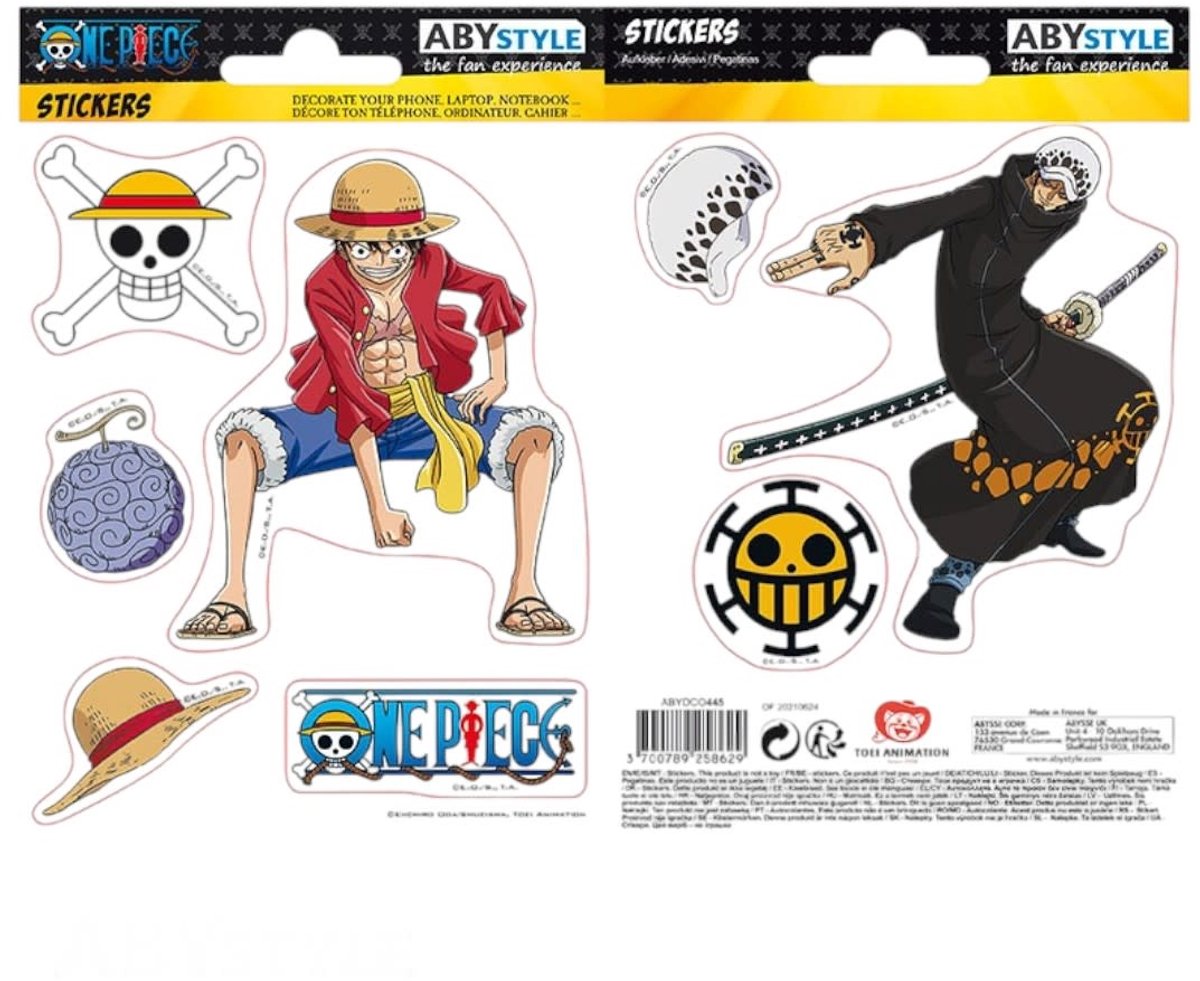 One Piece - pegatinas - 16x11cm 2 hojas - ley de luffy x5